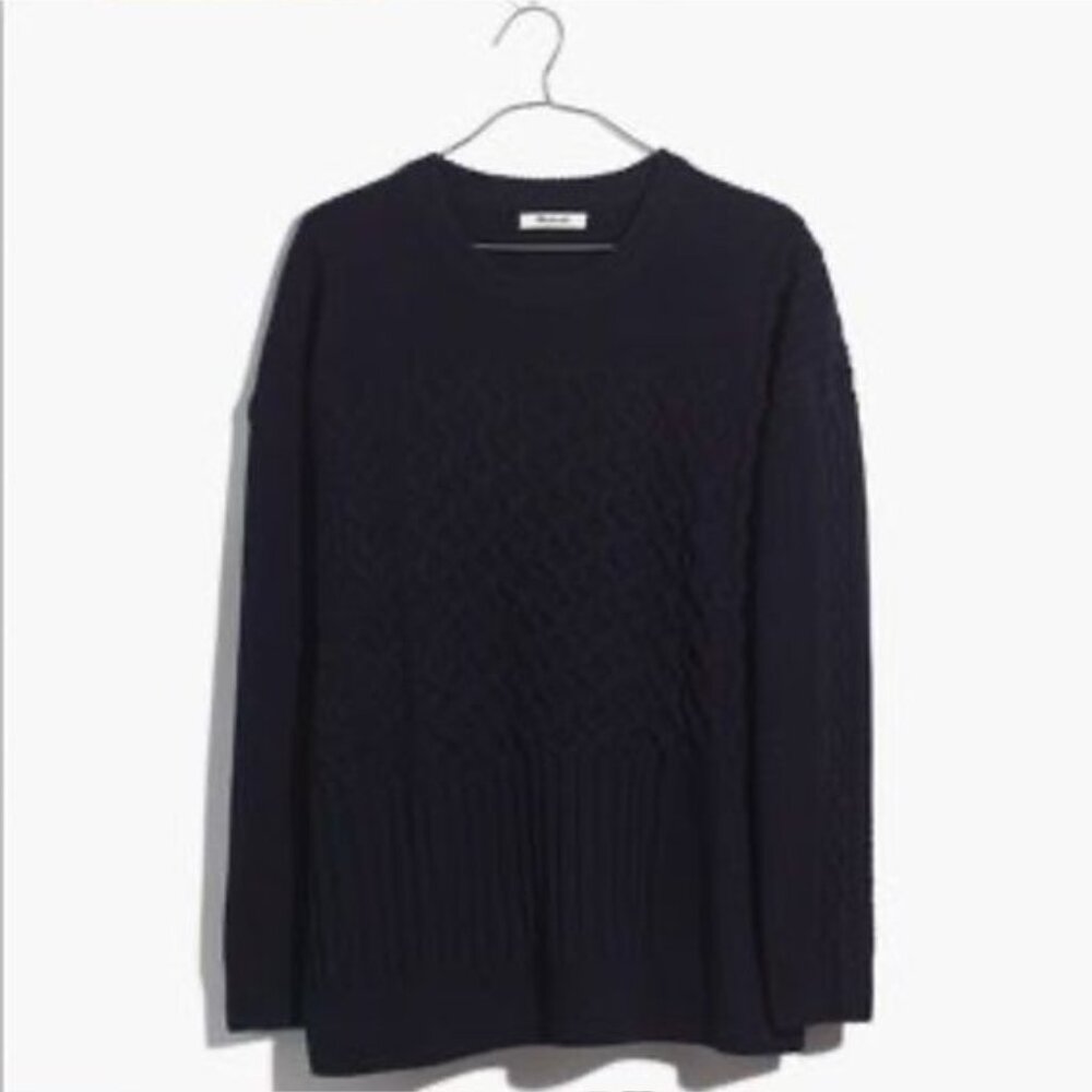 Madwell - Patchwork Cableknit Tunic Sweater Af609… - image 2